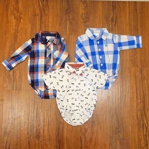 Baby dress shirt bodysuit